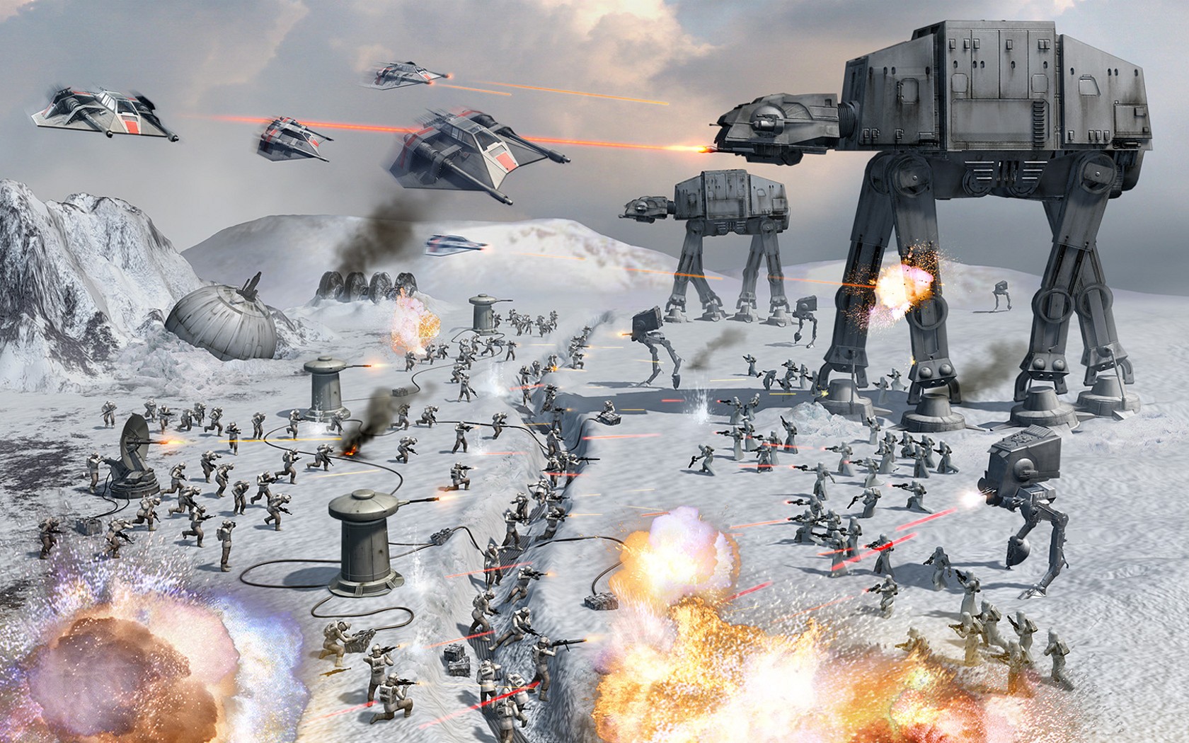 Wallpaper - Star Wars Hoth Battle , HD Wallpaper & Backgrounds