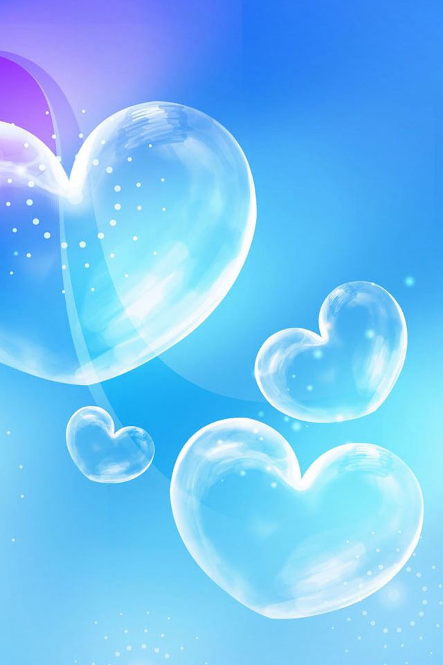 Heart Wallpaper, Cellphone Wallpaper, Bubbles Wallpaper, - Blue Bubble Heart Background , HD Wallpaper & Backgrounds