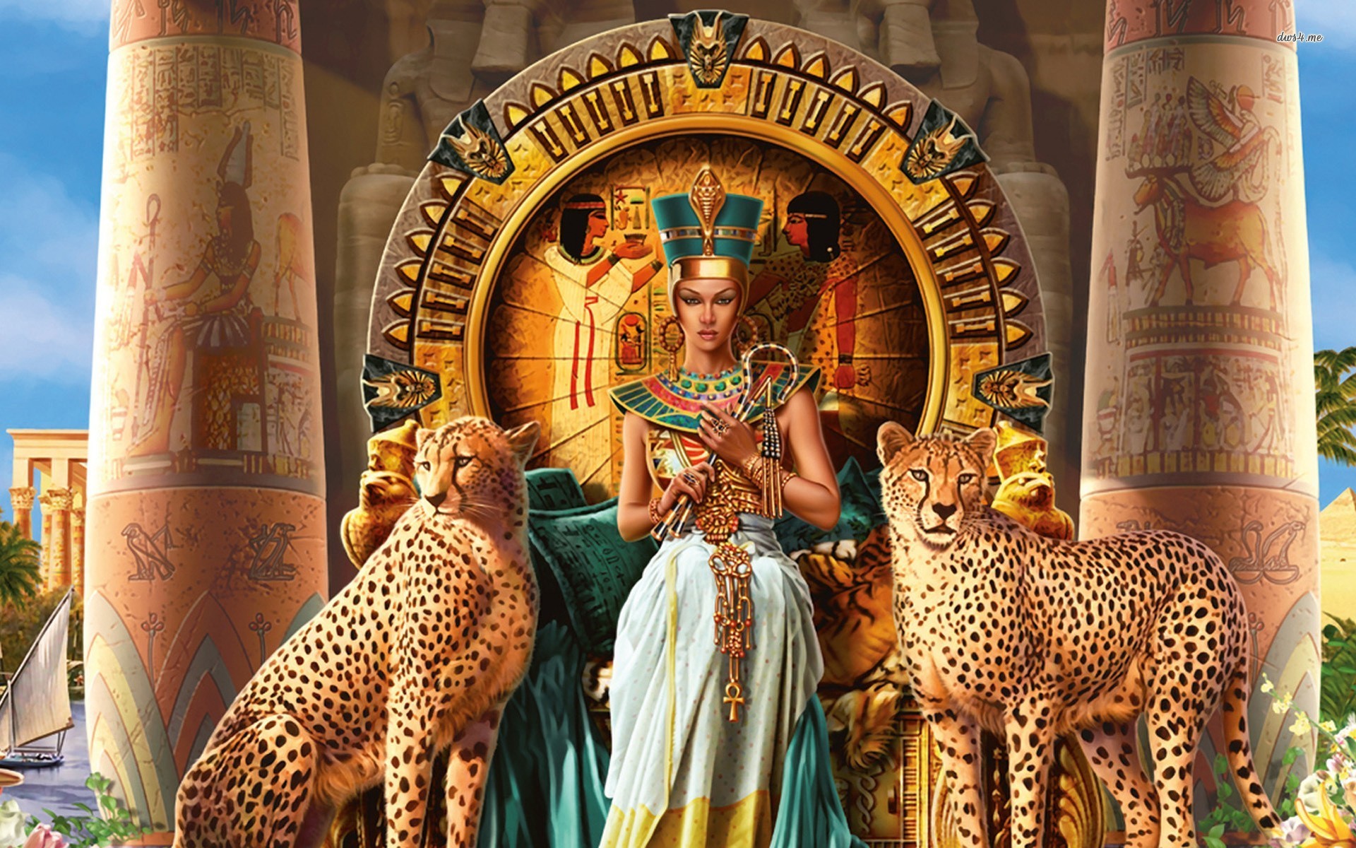 Cleopatra On Her Throne Wallpaper - Cleopatra On The Throne , HD Wallpaper & Backgrounds