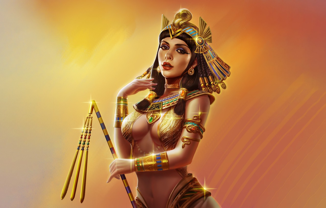 Photo Wallpaper Girl, Look, Egypt, Decoration, Art, - Mythology , HD Wallpaper & Backgrounds