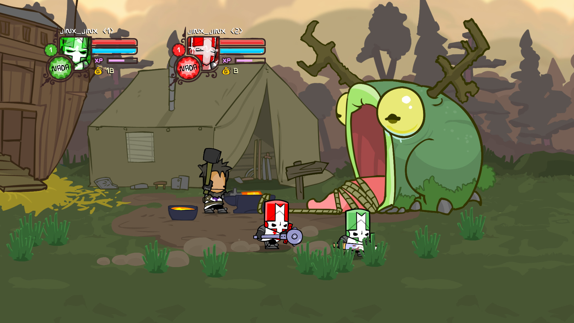 Castle Crashers Blue Knight In Game , HD Wallpaper & Backgrounds