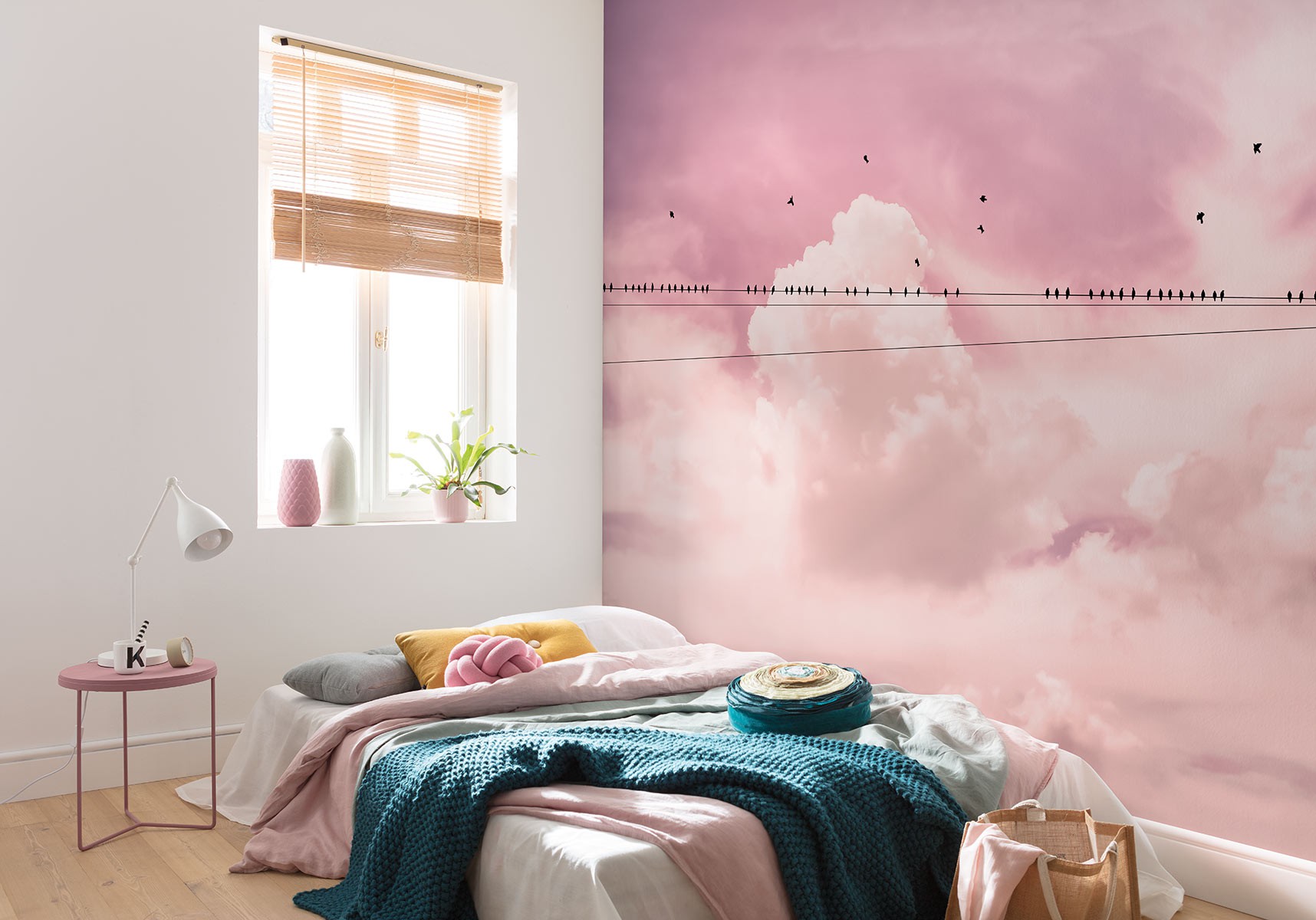 Cloud Wire - Rosa Wandfarbe Himmel Wolken , HD Wallpaper & Backgrounds
