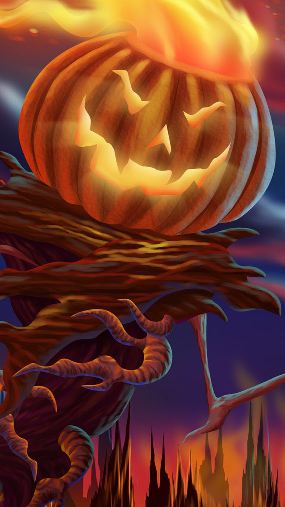 Halloween Devil Iphone 6 Plus Wallpaper - Jack O Lantern Horror , HD Wallpaper & Backgrounds