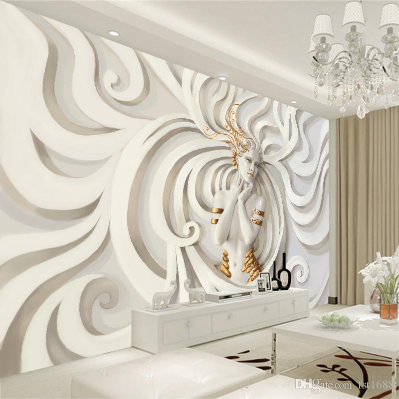 Customized Sculpture Relief Beautiful Lady Wall Mural - 3d Wall Murals , HD Wallpaper & Backgrounds