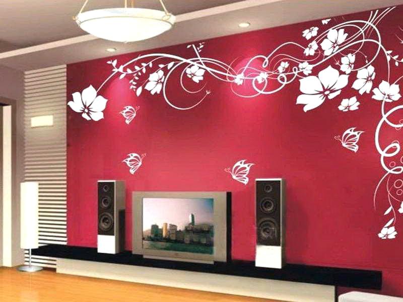 Red Wallpaper Designs For Walls Bits Design Wall Tv - Best Wall Paint Design , HD Wallpaper & Backgrounds