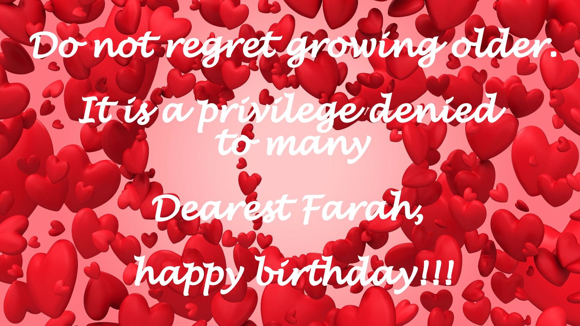 3d Name Wallpaper Farah Wallppapers Gallery - Happy Birthday Farah Wishes , HD Wallpaper & Backgrounds
