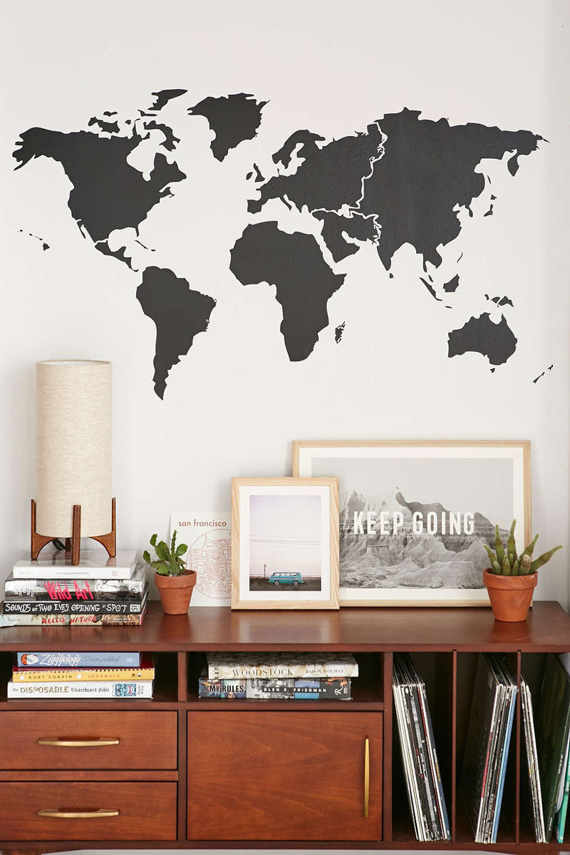 10 World Map Designs To Decorate A Plain Wall - World Map Design On Wall , HD Wallpaper & Backgrounds