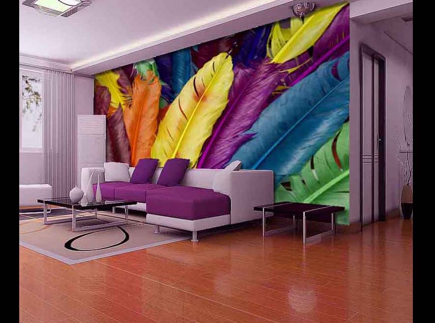 Living Room 3d Wallpaper Designs For Walls Behind Sofa - 3d Wall Paper Designs , HD Wallpaper & Backgrounds