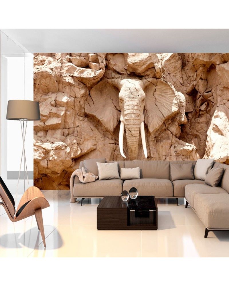 Fototapet Stone Elephant 3d Wallpaper Decor, Photo - 3d Wallpaper South Africa , HD Wallpaper & Backgrounds