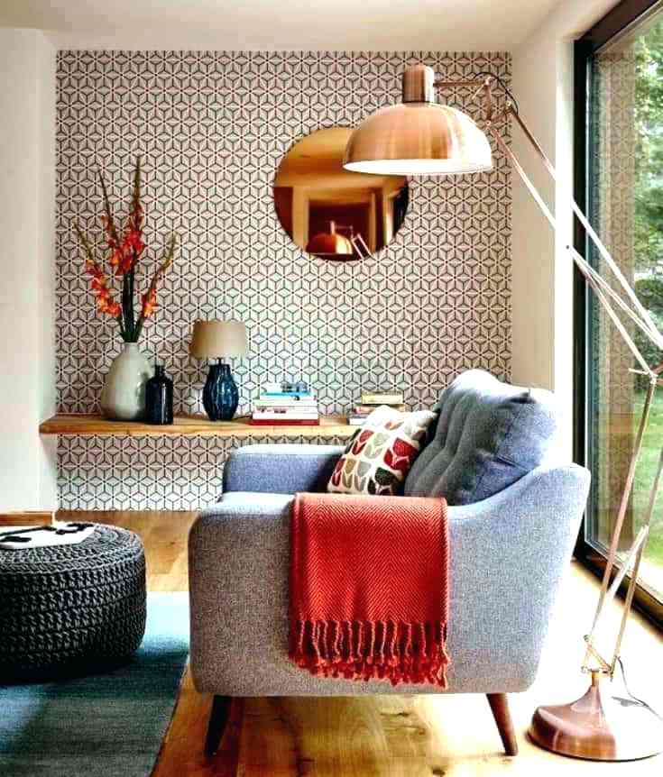 Accent Wall With Wallpaper Ideas Living Room Rustic - Tektura Wallpaper In Lobby , HD Wallpaper & Backgrounds