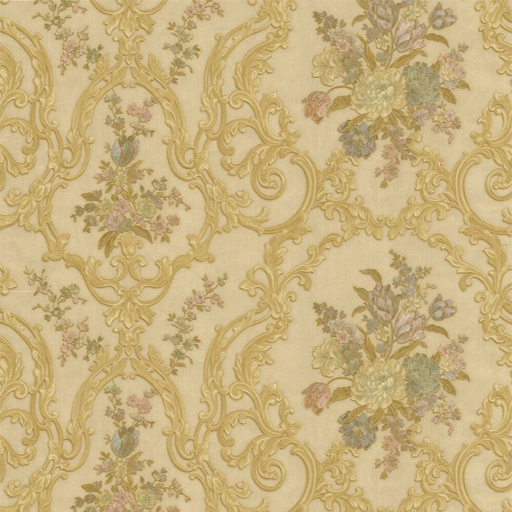 Esedra Fiorarti 1 Floral Wallpaper Beige, Gold, Pink, - Wallpaper , HD Wallpaper & Backgrounds