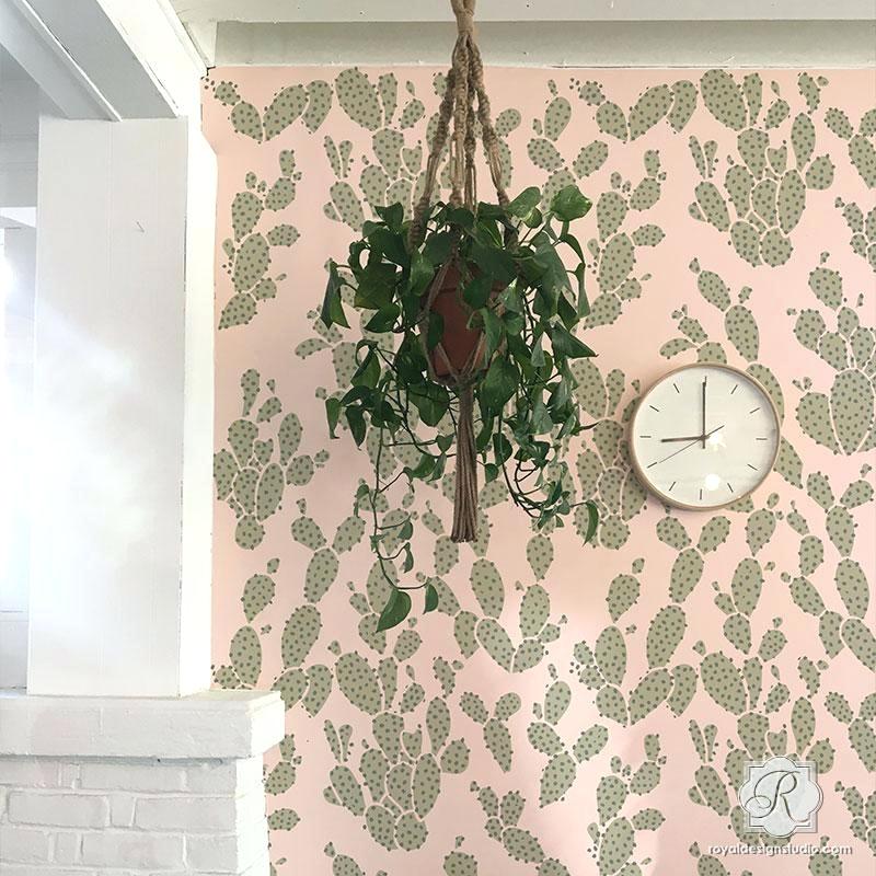 Wall - Wall Stensil Leaf Design , HD Wallpaper & Backgrounds