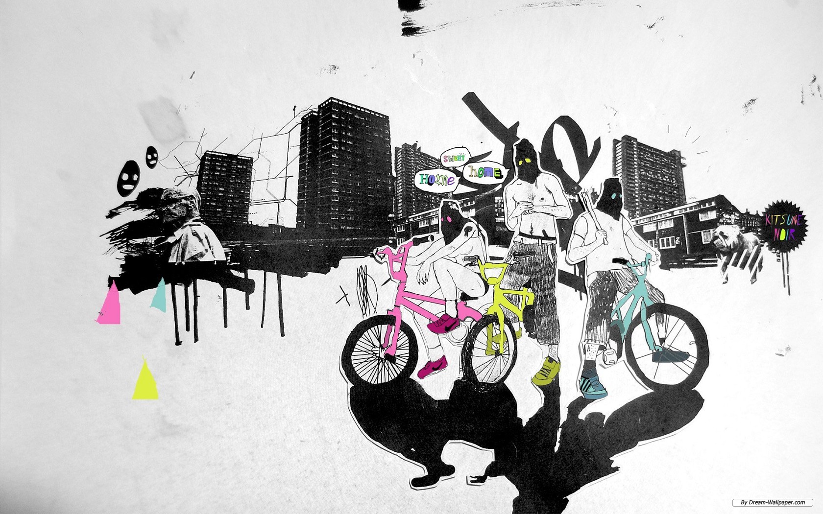 Free Art Wallpaper - Bmx Wallpaper Drawing , HD Wallpaper & Backgrounds