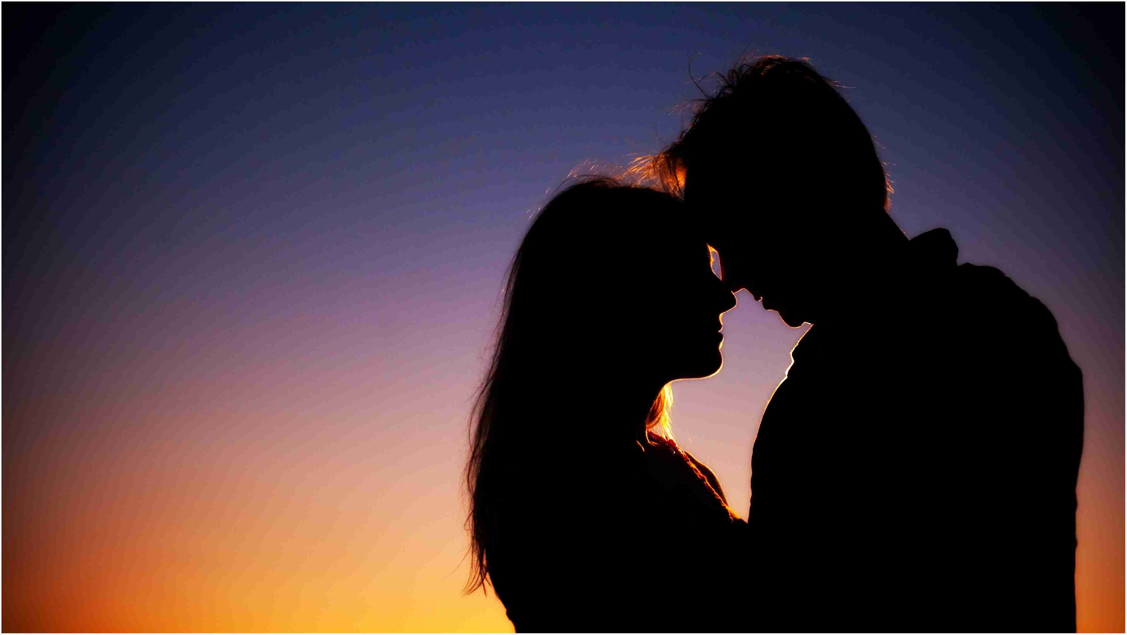 Wallpaper Couple, Silhouettes, Love, Night - Love , HD Wallpaper & Backgrounds