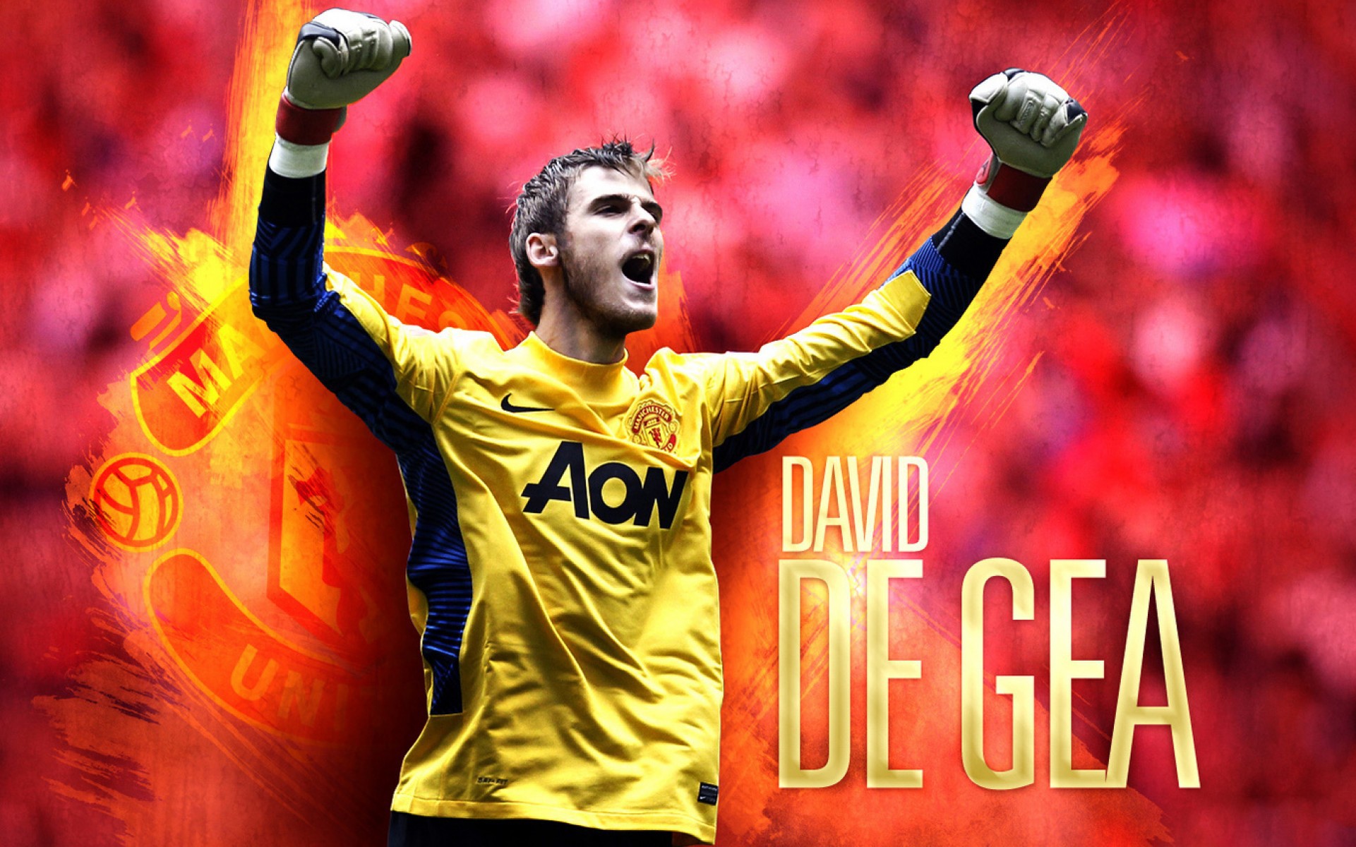 The Player Of Manchester United David De Gea On Red - Fondos De Pantalla De Arqueros De Futbol , HD Wallpaper & Backgrounds