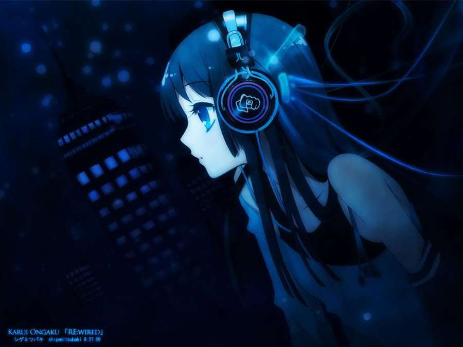 Anime Love Hd Wallpapers 1080p , Hd Wallpapers Anime - Anime Girl Blue With Headphones , HD Wallpaper & Backgrounds