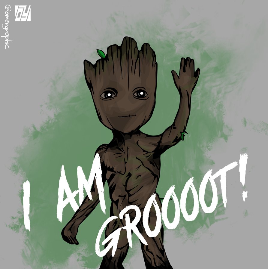 Baby Groot Vector Art By Ylmzdesign - Groot Vector , HD Wallpaper & Backgrounds
