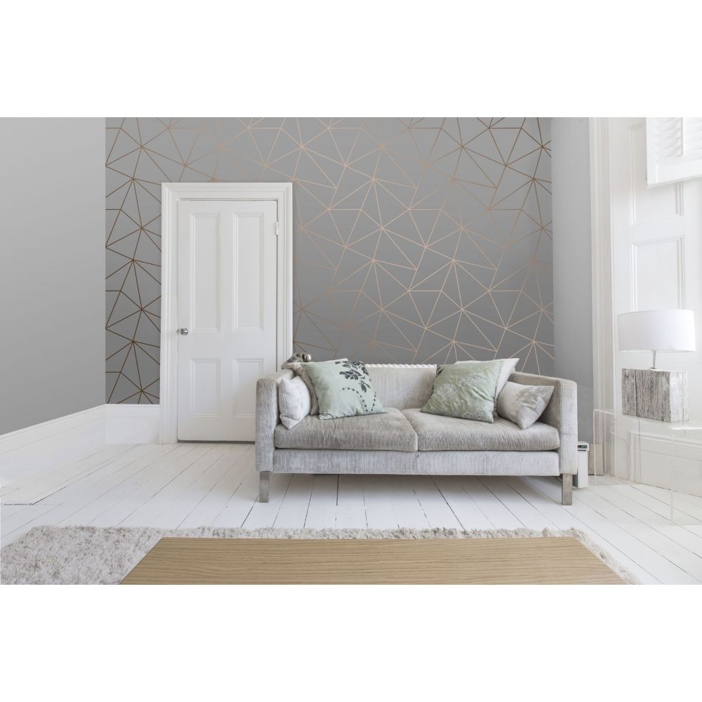 Zara Shimmer Metallic Wallpaper Charcoal, Copper - White Paintable Wallpaper Livingroom , HD Wallpaper & Backgrounds