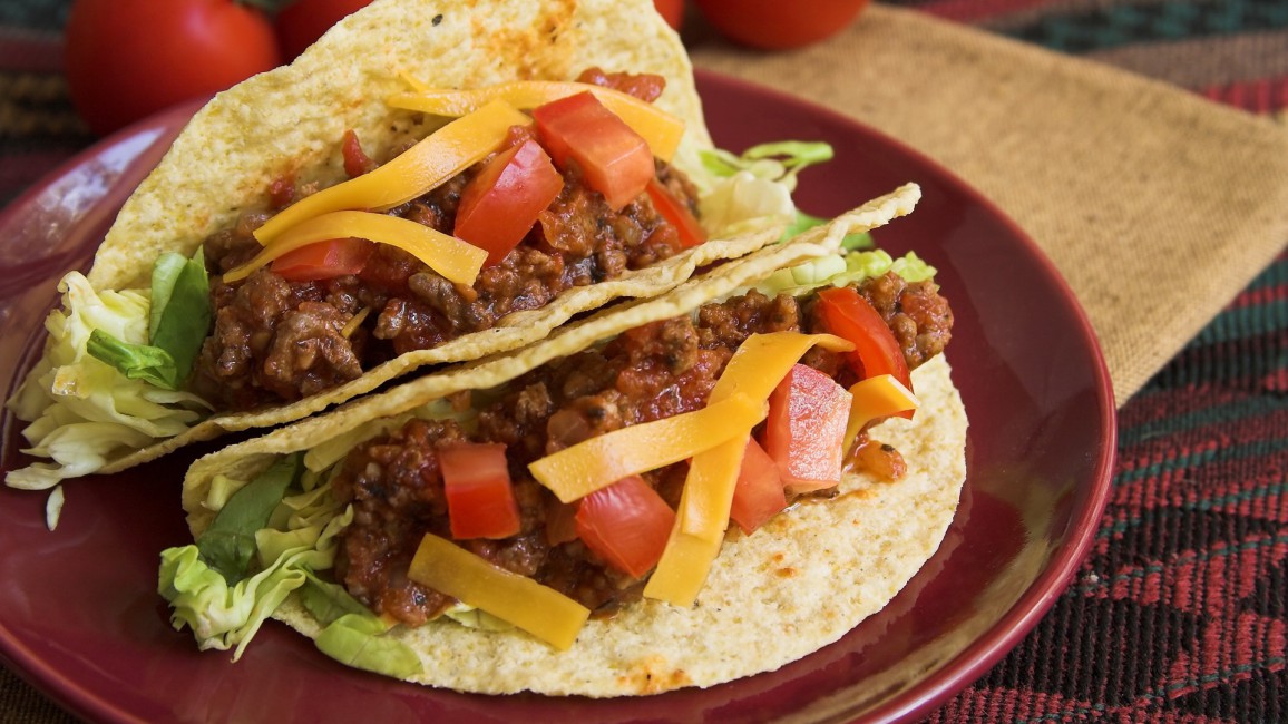 Pita Bread Meat Vegetables Food - Taco Hd , HD Wallpaper & Backgrounds