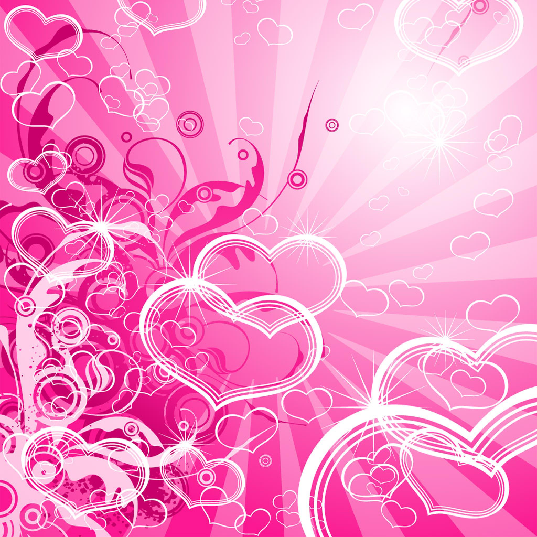 Abstract Pink Hearts Layout - Pink Heart Background Design , HD Wallpaper & Backgrounds