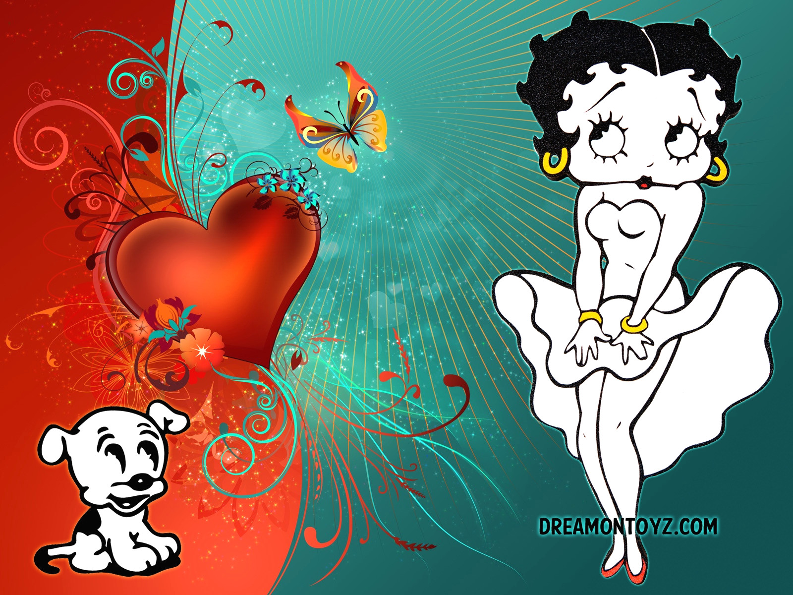 Lovely Free Black Betty Boop Wallpaper The Black Posters - Betty Boop Black Background , HD Wallpaper & Backgrounds