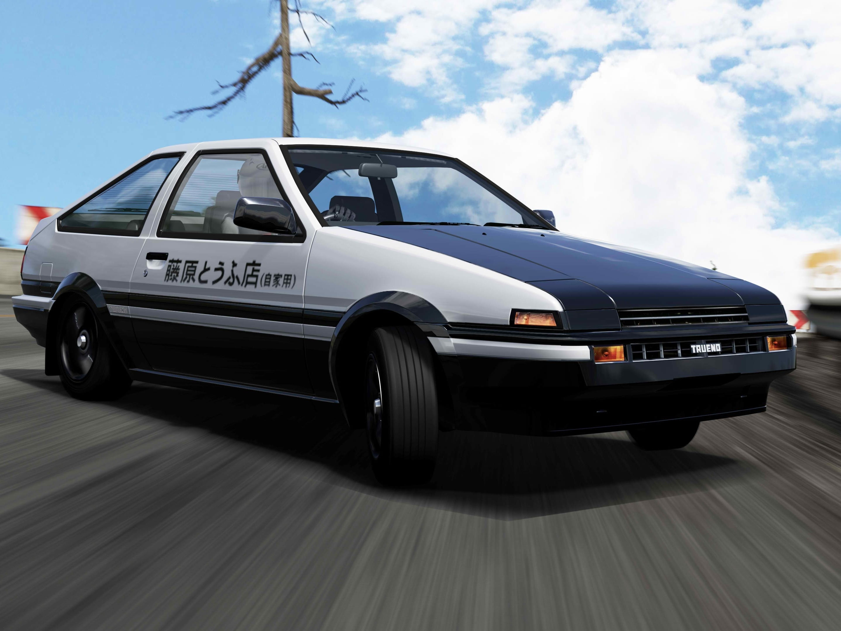 White And Black Coupe, Toyota Ae86, Initial D Hd Wallpaper - Ae86 Initial D , HD Wallpaper & Backgrounds
