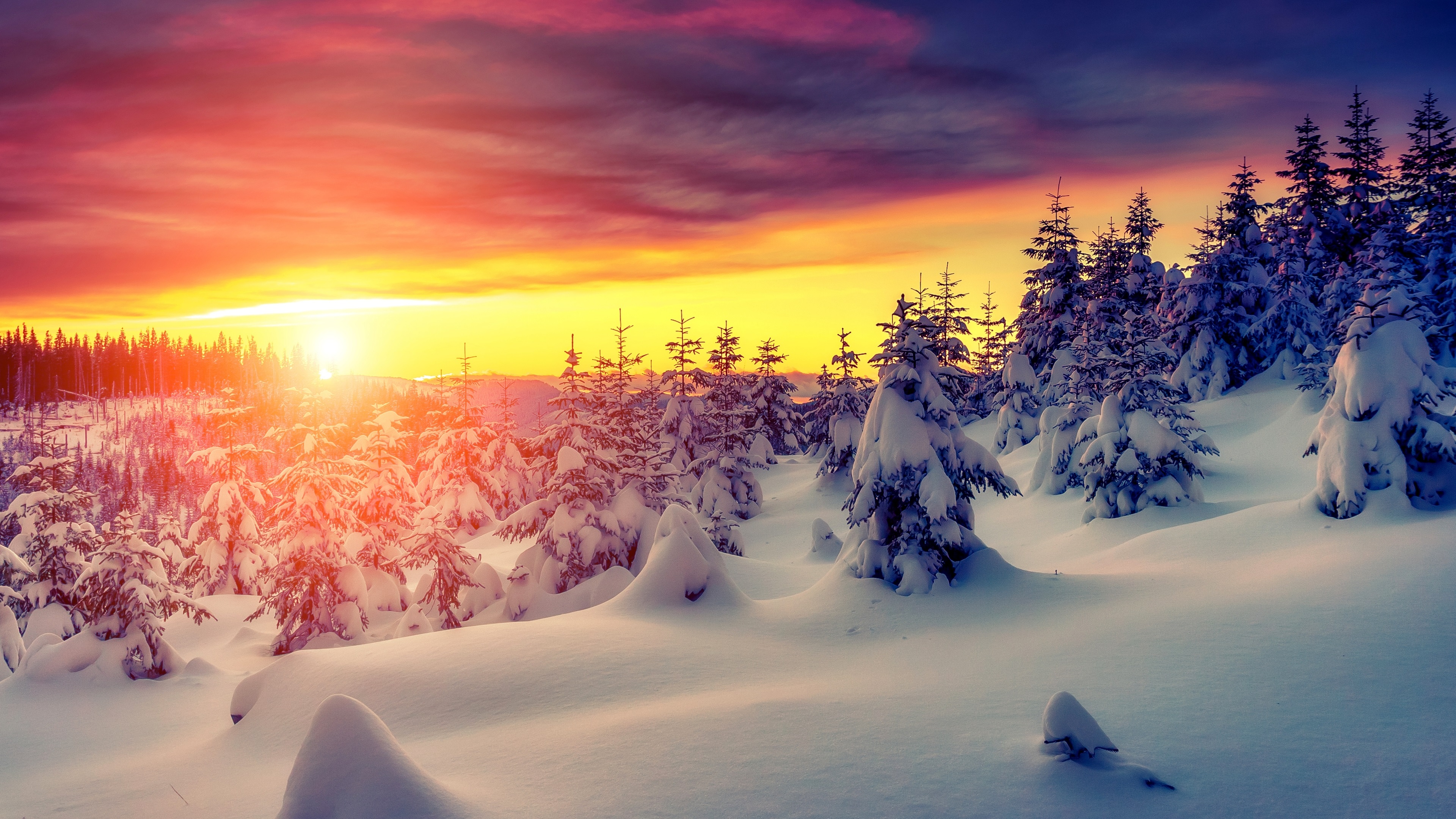 Tundra Sunset [1920x1080] - 4k Winter , HD Wallpaper & Backgrounds