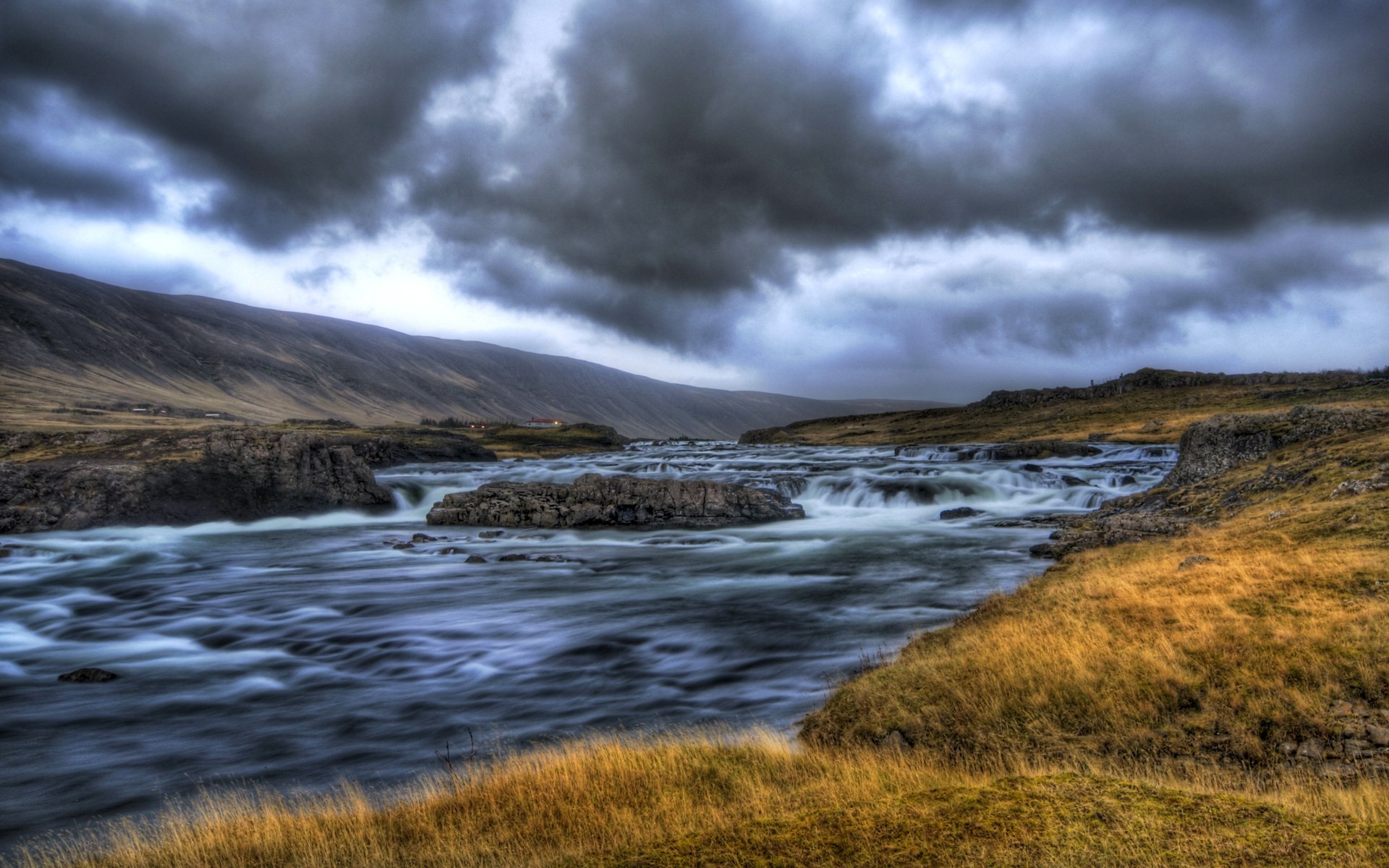 Landscape Iceland Silent Tundra Storm River Deadly - Iceland Landscape , HD Wallpaper & Backgrounds