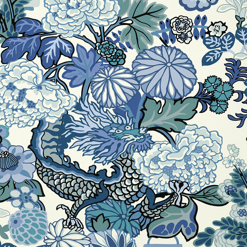 Aquamarine Type - Chiang Ming Dragon Schumacher Blue , HD Wallpaper & Backgrounds