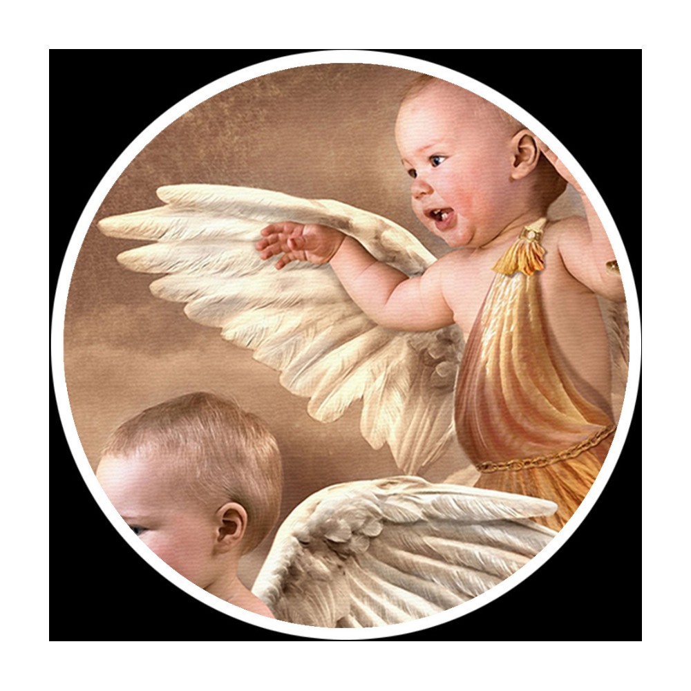 Fleece Photo Wall Paper Wallpaper Picture Glückliche - Baby Angels With Wings , HD Wallpaper & Backgrounds