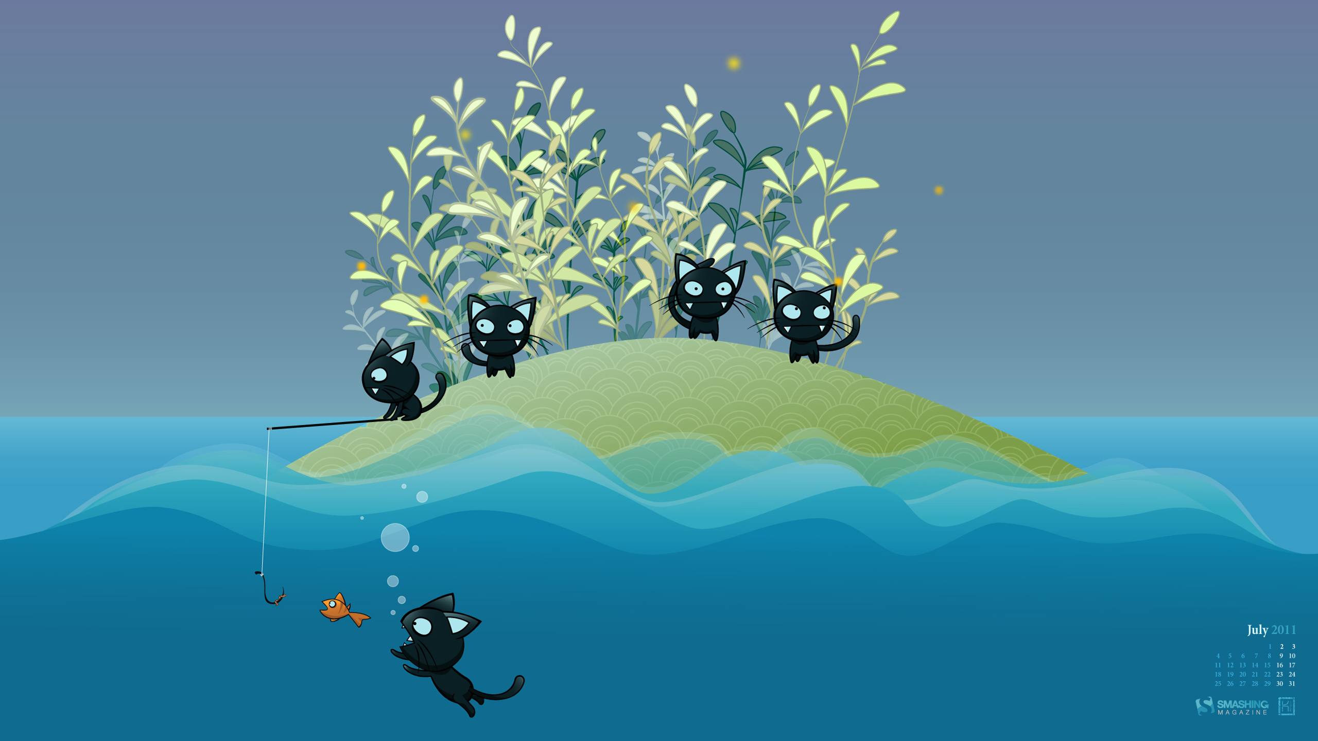 Cats Fishing Wallpaper - Cats Cartoon Wallpaper Hd , HD Wallpaper & Backgrounds