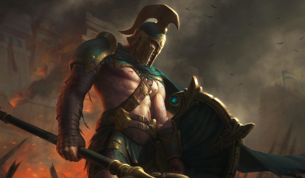 Battleworn Achilles, Smite, Video Game, Warrior, Art, - Battleworn Achilles , HD Wallpaper & Backgrounds