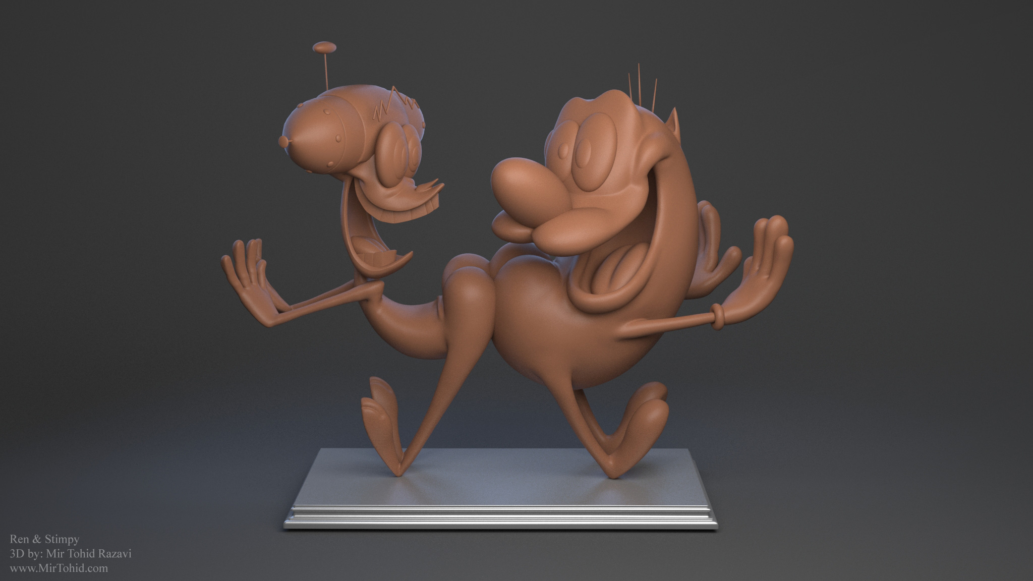Ren And Stimpy 3d Turntable - Carving , HD Wallpaper & Backgrounds