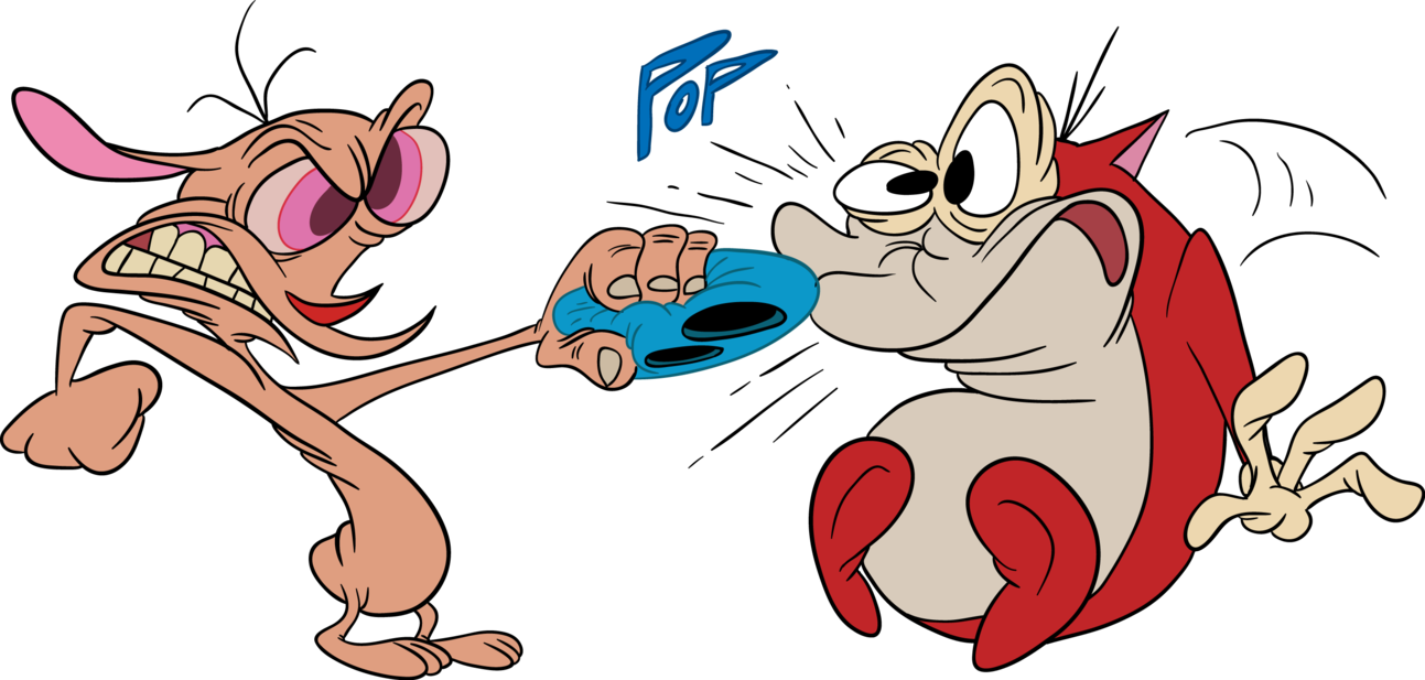 Ren And Stimpy Images Ren Pulling Stimpy's Nose Off - Lotusbandicoot Ren And Stimpy , HD Wallpaper & Backgrounds