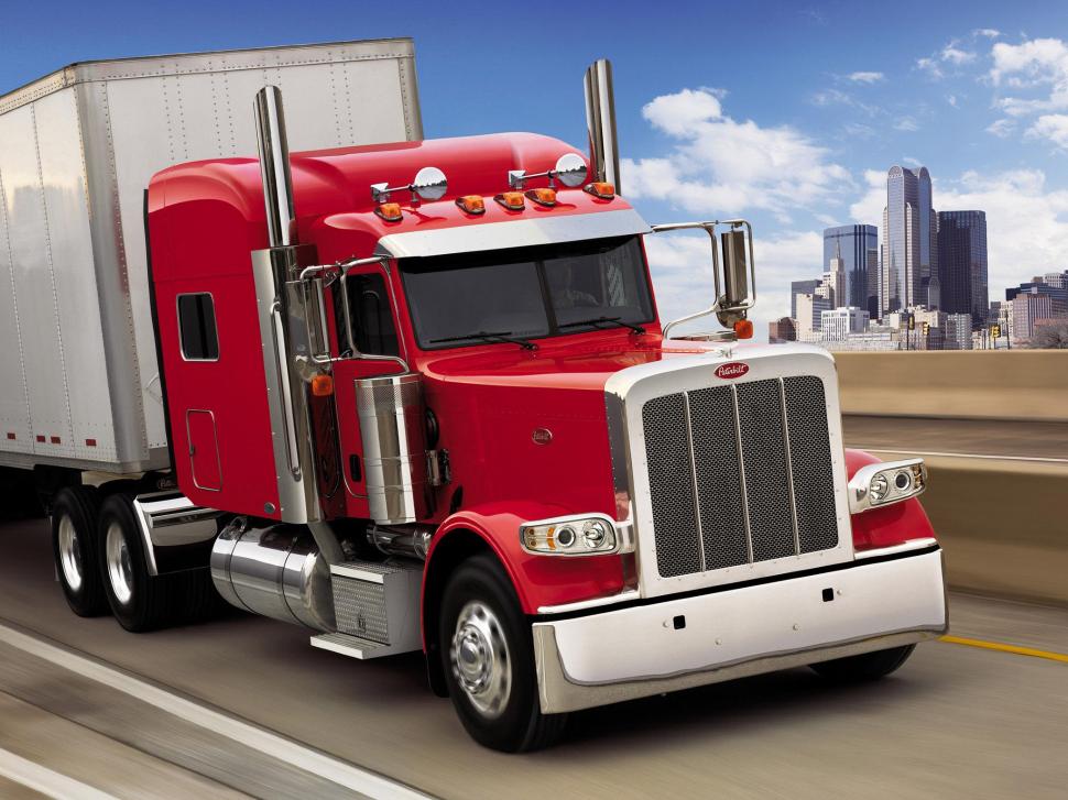 2007 Peterbilt 389 Semi Truck Tractor Images Wallpaper - Semi Truck Peterbilt Red , HD Wallpaper & Backgrounds