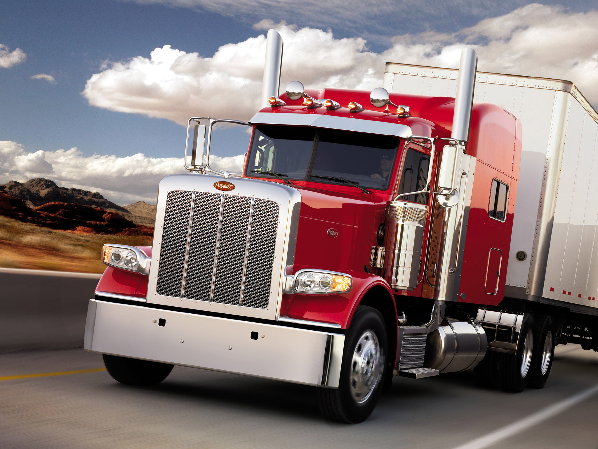 Speed, Widescreen, Wheels, Tire, Auto Background Images, - Red Semi Truck , HD Wallpaper & Backgrounds