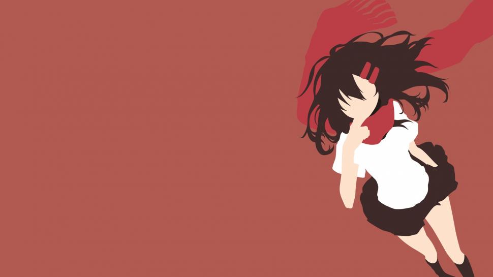 Minimalism, Anime Girls, Anime, Kagerou Project, Tateyama - Red Anime Wallpaper Minimalistic , HD Wallpaper & Backgrounds