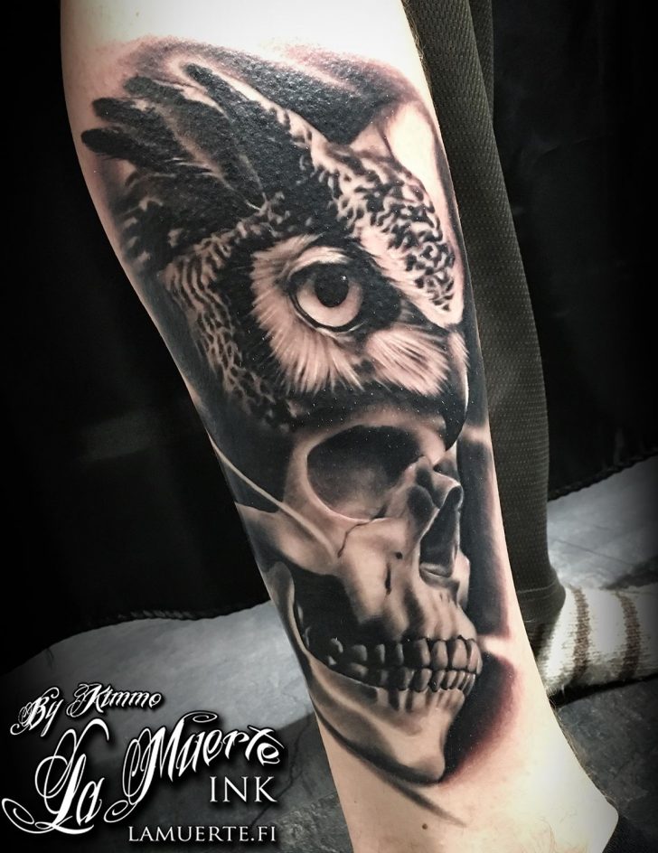 Permalink To 100 Unique Owl Skull Tattoo Combination - Tatuaje De Buho Con Muerte , HD Wallpaper & Backgrounds