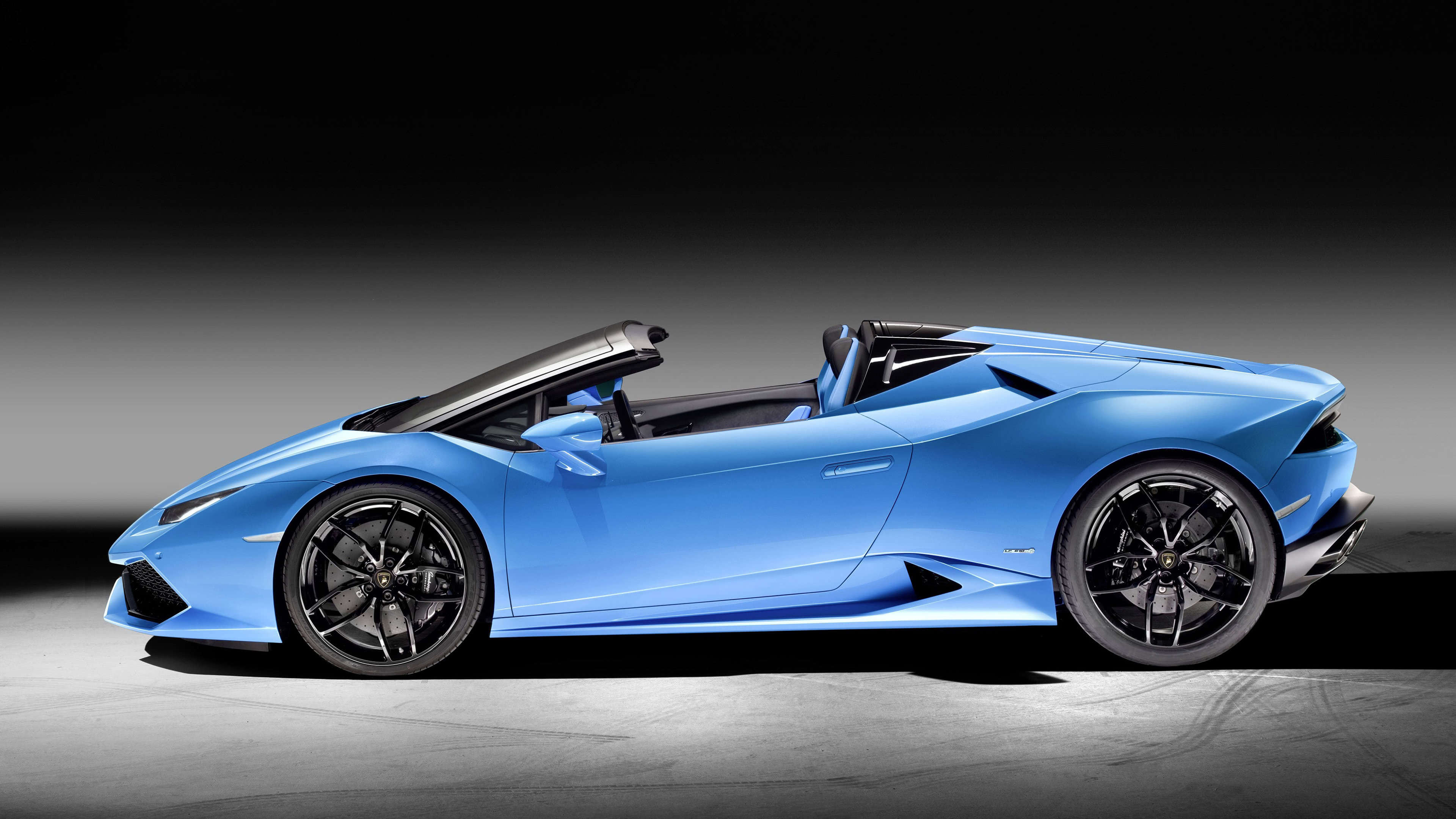 Lamborghini Huracan Lp 610-4 Spyder Blue Side Uhd 4k - 2016 Lamborghini Huracan Spyder Price , HD Wallpaper & Backgrounds