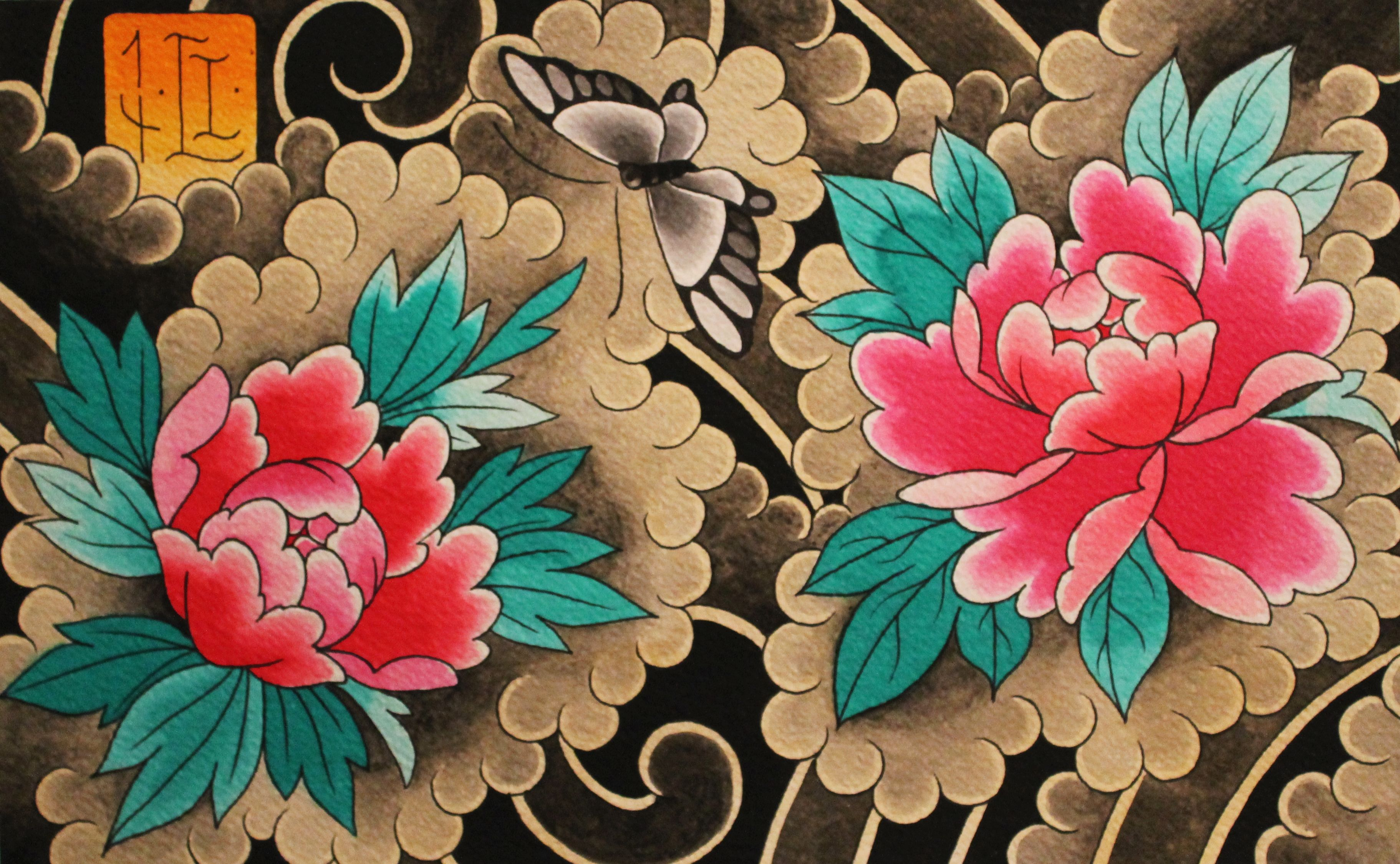 Trend I'm Going To Have To Get A Japanese Tattoo Though - Japanese Peony Tattoo Flash , HD Wallpaper & Backgrounds