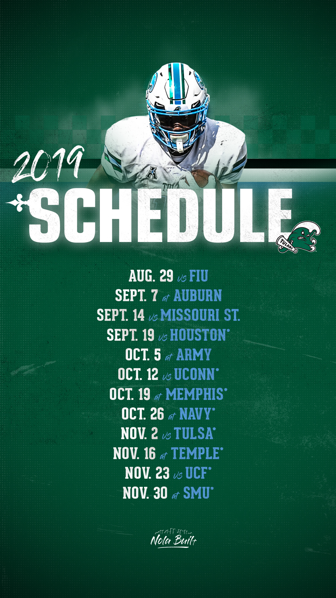 Full Schedule - Tulane Football Schedule 2019 , HD Wallpaper & Backgrounds