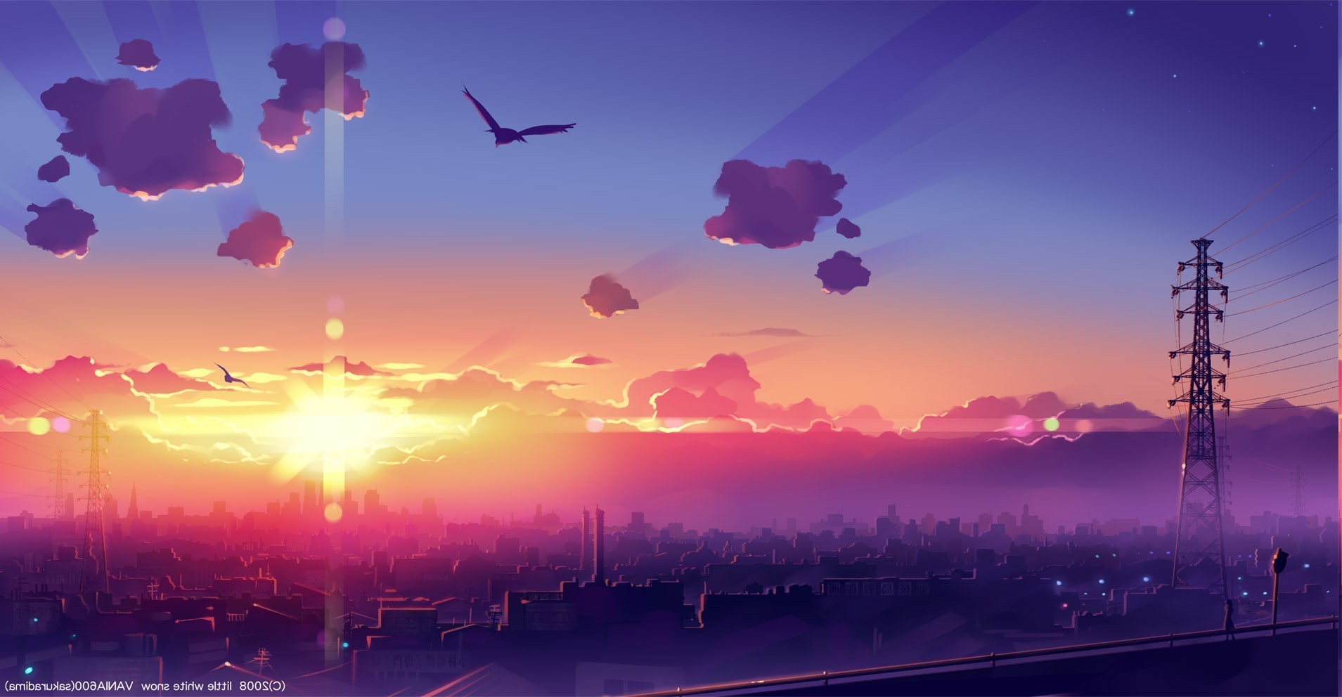 Anime, Manga, Building, Architecture Wallpapers Hd - Sunset Anime City Background , HD Wallpaper & Backgrounds