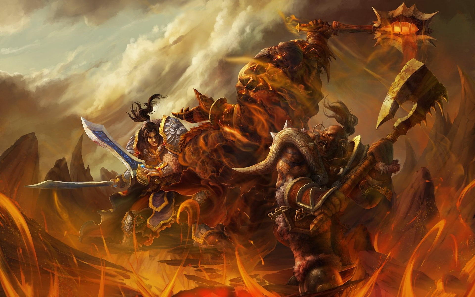 Warcraft, Deathwing, Garrosh Hellscream, King Varian - World Of Warcraft Warrior Background , HD Wallpaper & Backgrounds