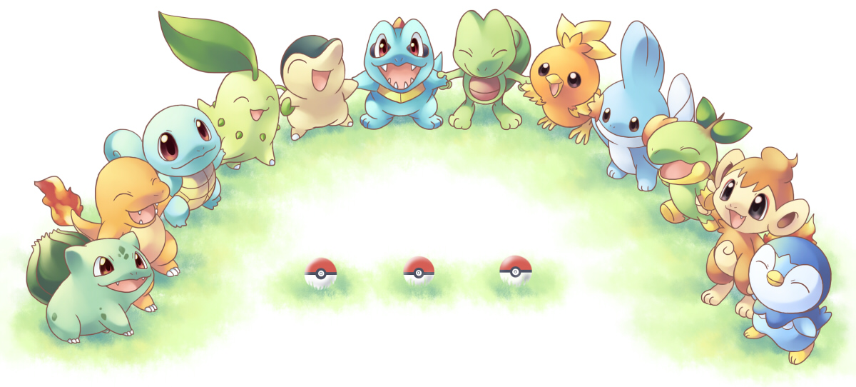 Danbooru - Pikachu And All Starters , HD Wallpaper & Backgrounds