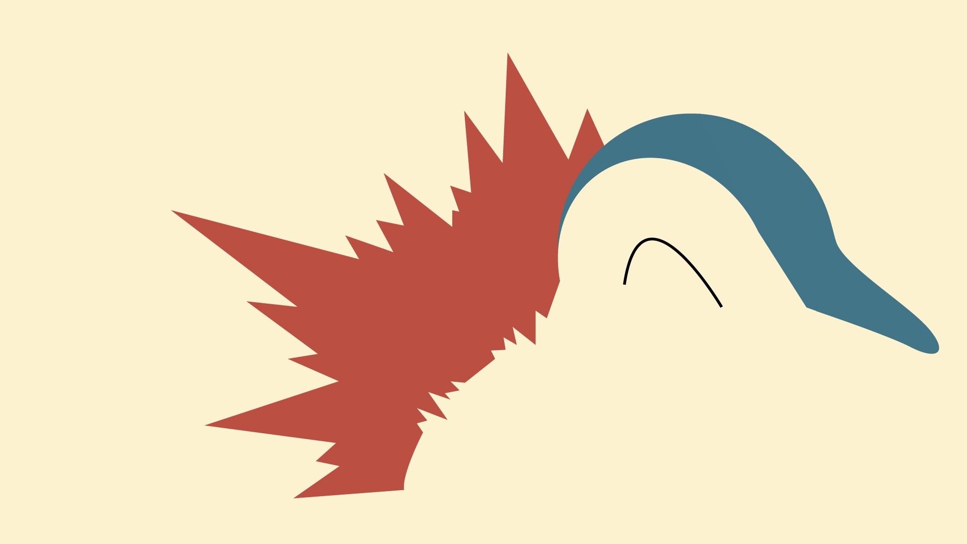 #minimalism, #pokémon, #cyndaquil, Wallpaper - 1080p Wallpaper Minimalist Pokemon , HD Wallpaper & Backgrounds