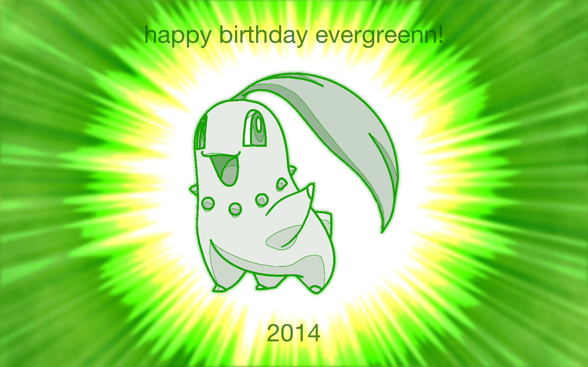 Happy Birthday Evergreenn - Pokemon Chikorita , HD Wallpaper & Backgrounds