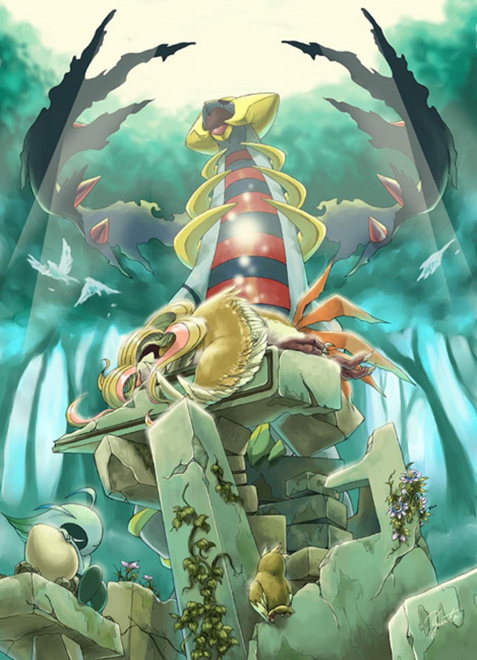Download Pokémon Image - Giratina And Celebi , HD Wallpaper & Backgrounds