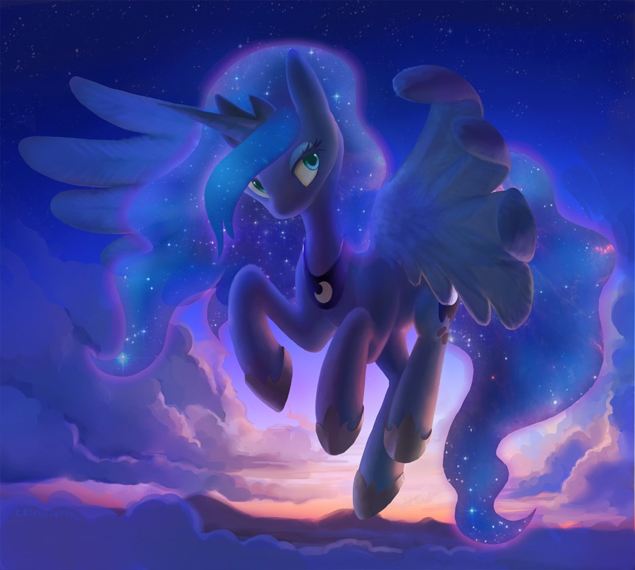 Princess Luna Celebi Pony - Mlp Princess Luna Fanart , HD Wallpaper & Backgrounds