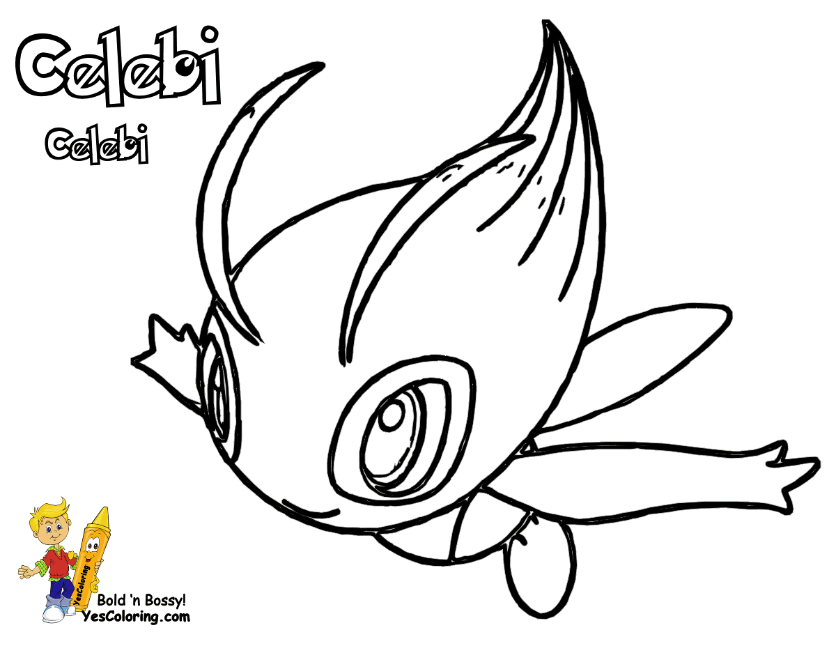 Pokemon Coloring Pages Celebi - Celebi Coloring Pages , HD Wallpaper & Backgrounds
