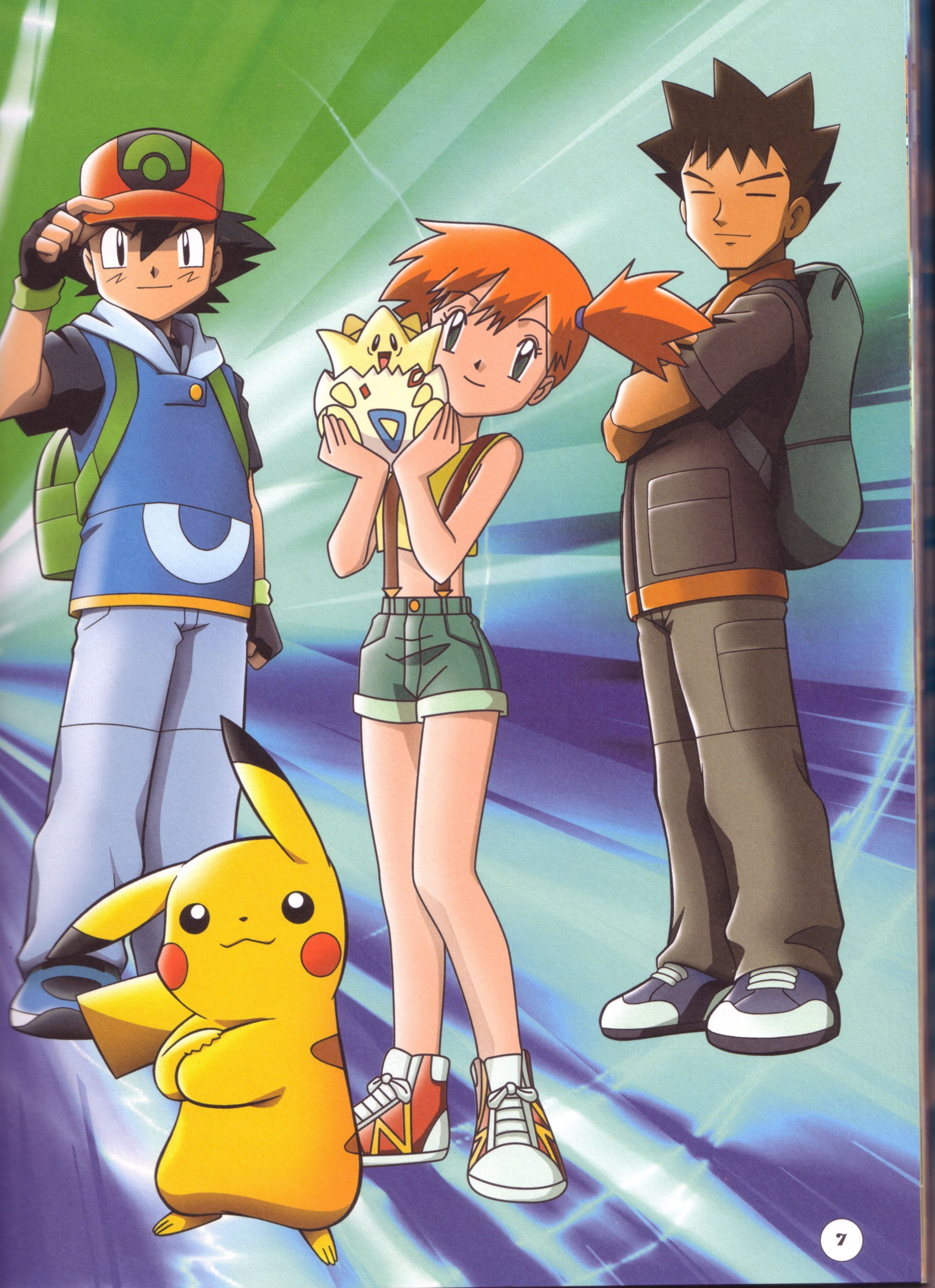 Ash, Ketchum, Misty, Pikachu, Pokemon, Togepi - Pokemon Ash Misty Brock , HD Wallpaper & Backgrounds